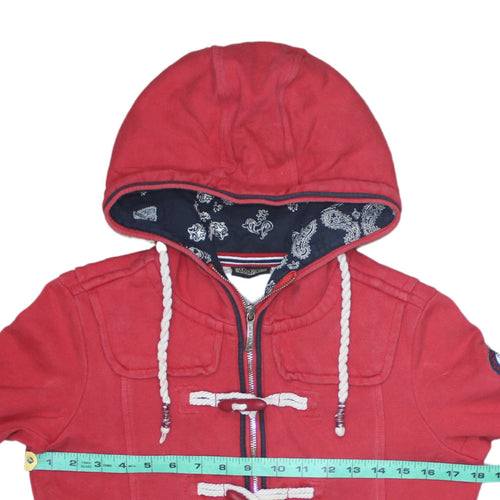 Napapijri Women Red Full Zip Hoodie Jacket with Toggle Detail Size S