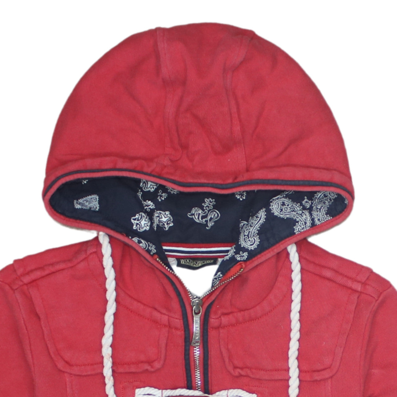 Napapijri Women Red Full Zip Hoodie Jacket with Toggle Detail Size S