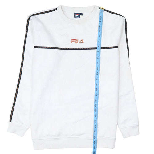 FILA Men's White Logo Pullover Sweatshirt Size L Crew Neck