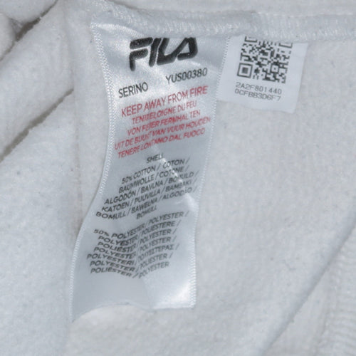 FILA Men's White Logo Pullover Sweatshirt Size L Crew Neck
