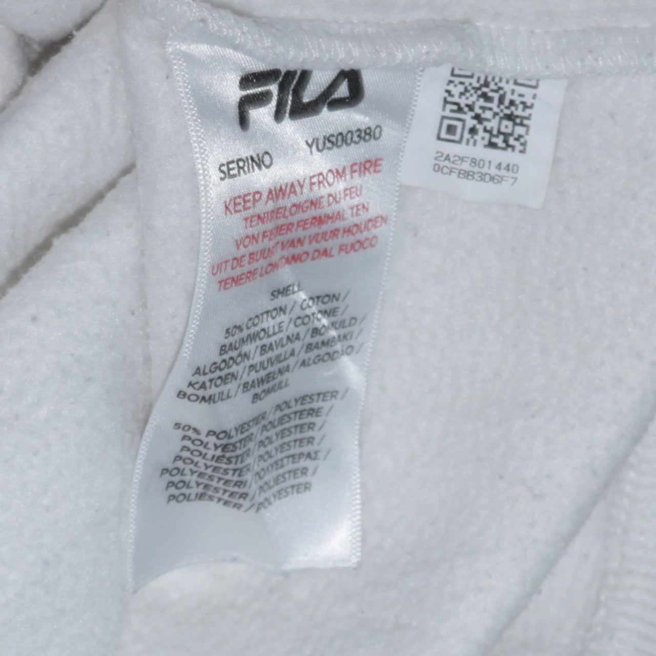 FILA Men's White Logo Pullover Sweatshirt Size L Crew Neck