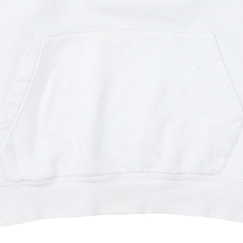 Nike Men's White Pullover Hoodie M Regular Fit Logo Fleece Sweatshirt