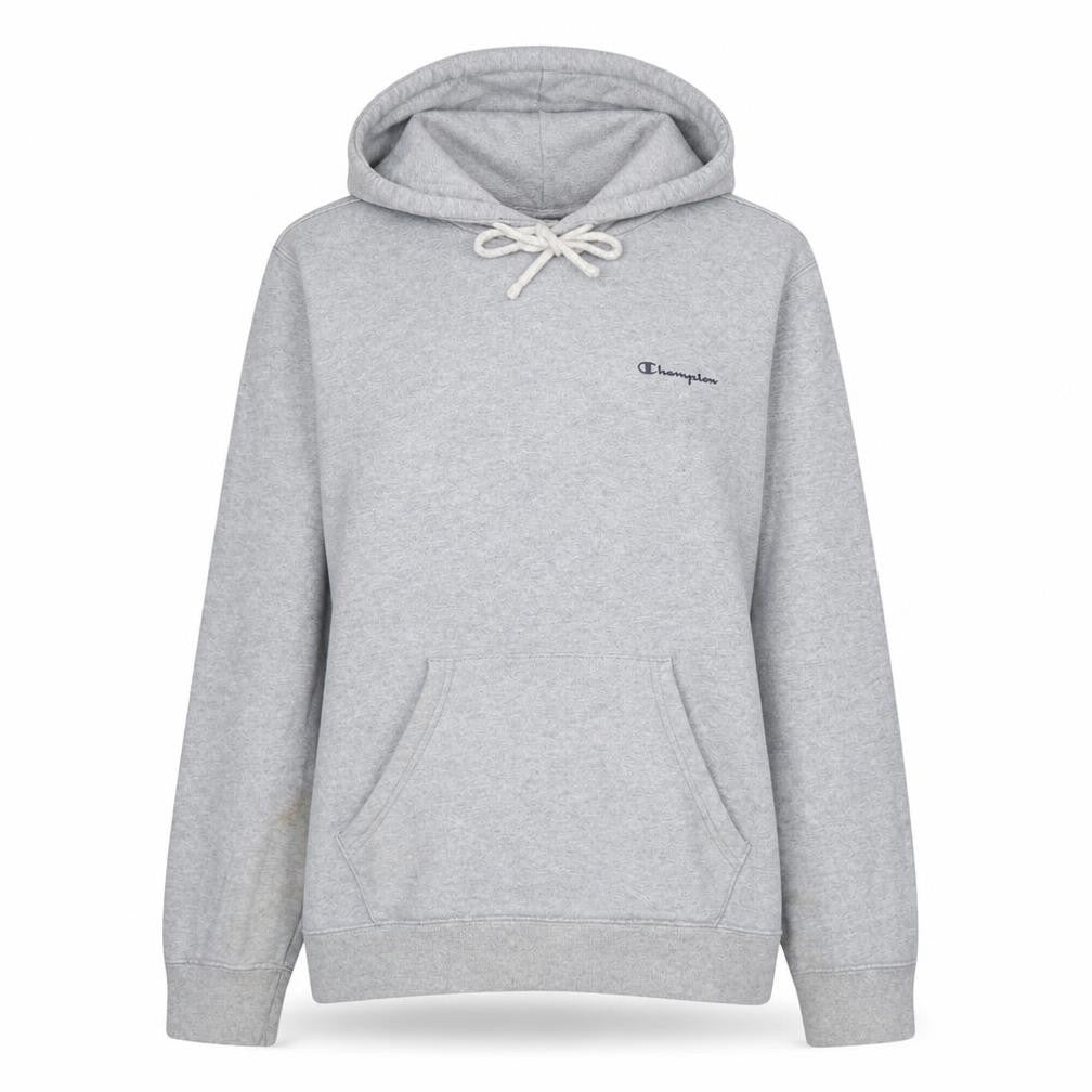 Front view of Champion Women’s Grey Small Pullover Hoodie Cotton Fleece