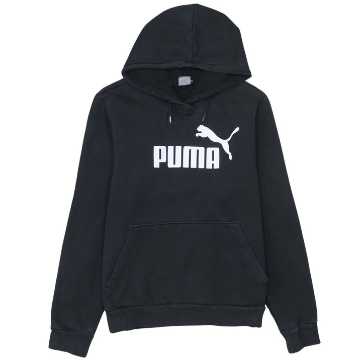 Puma Women's Black Pullover Hoodie Size 14 Cotton Logo Sportswear