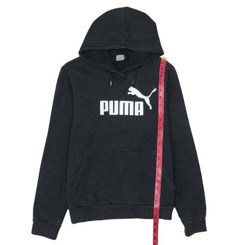Puma Women's Black Pullover Hoodie Size 14 Cotton Logo Sportswear