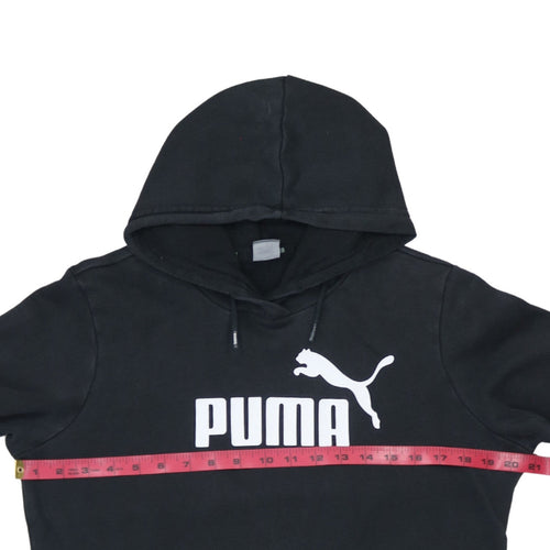 Puma Women's Black Pullover Hoodie Size 14 Cotton Logo Sportswear