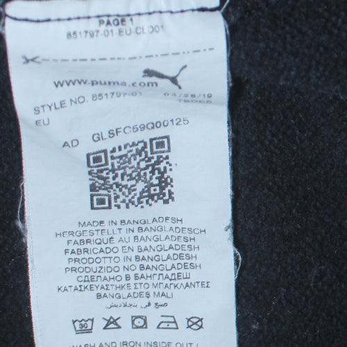 Puma Women's Black Pullover Hoodie Size 14 Cotton Logo Sportswear