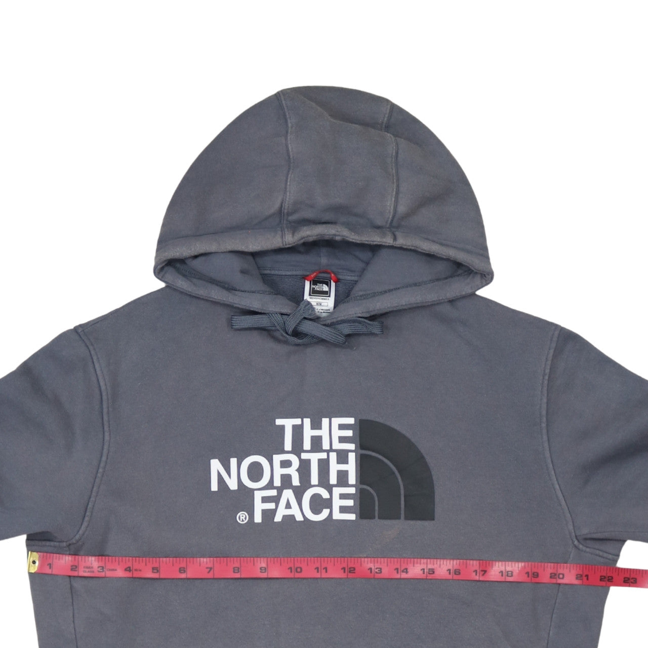 The North Face Mens Grey Pullover Hoodie M Logo Fleece Sweatshirt