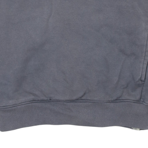 The North Face Mens Grey Pullover Hoodie M Logo Fleece Sweatshirt
