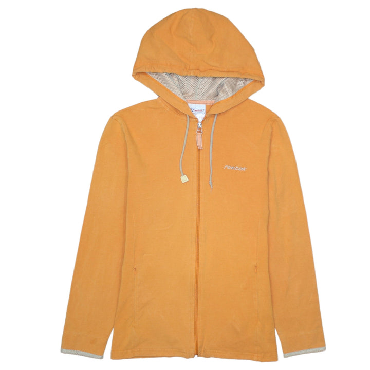 Reebok Women's Orange Full Zip Hoodie Size 14 Lined Casual Sportswear