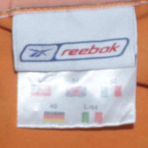 Reebok Women's Orange Full Zip Hoodie Size 14 Lined Casual Sportswear