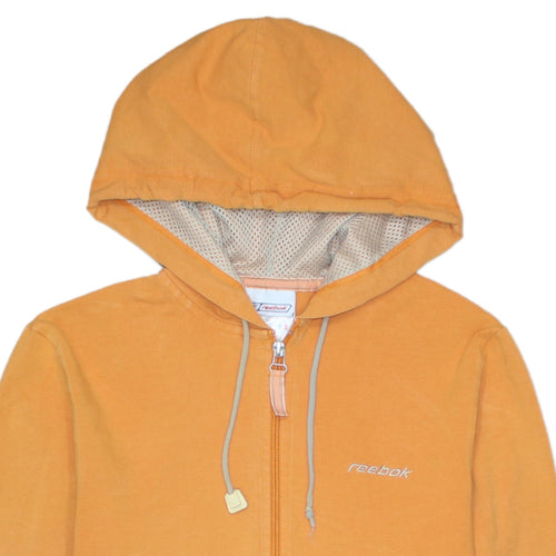 Reebok Women's Orange Full Zip Hoodie Size 14 Lined Casual Sportswear
