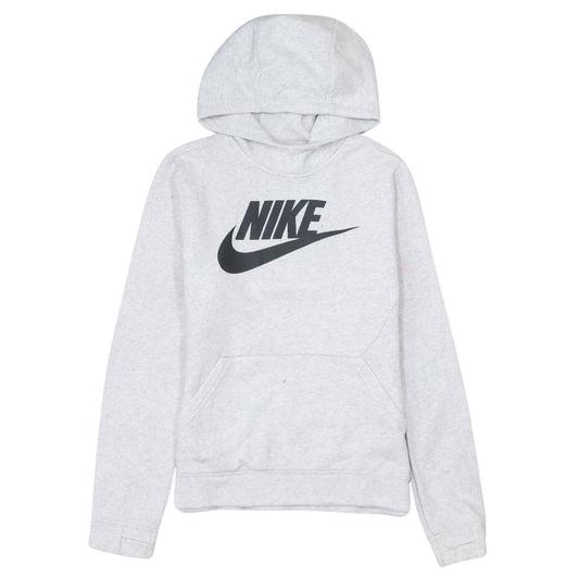 Nike Boys Grey Pullover Hoodie 12-13 Years Regular Fit Logo Print