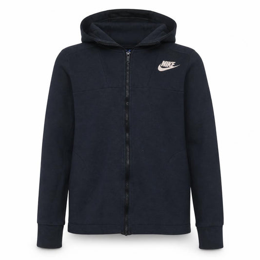 Front view of Nike Men's Black Full Zip Hoodie Small Sports Fleece