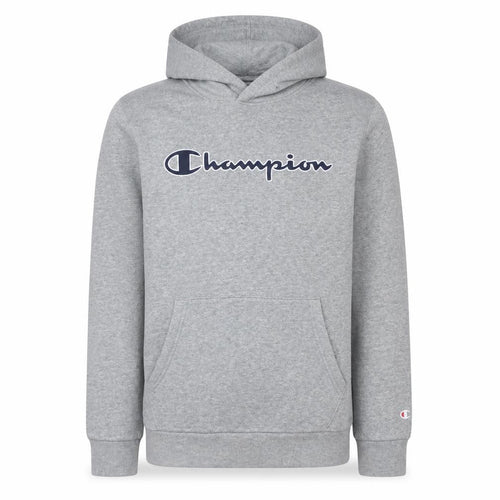 Champion Boys Grey Pullover Hoodie XL 13-14 Years Cotton Blend Logo Lined