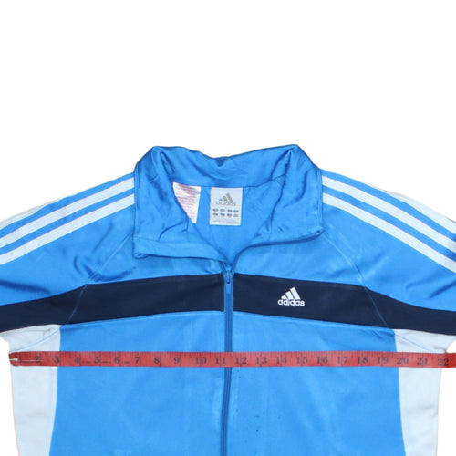 Adidas Boys Blue Full Zip Hoodie 14 Years Polyester Sports Jacket
