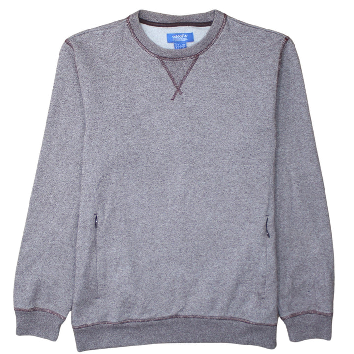 Adidas Men Grey Crew Neck Pullover Sweatshirt Size S Regular Fit