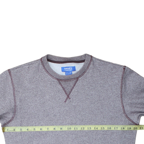 Adidas Men Grey Crew Neck Pullover Sweatshirt Size S Regular Fit