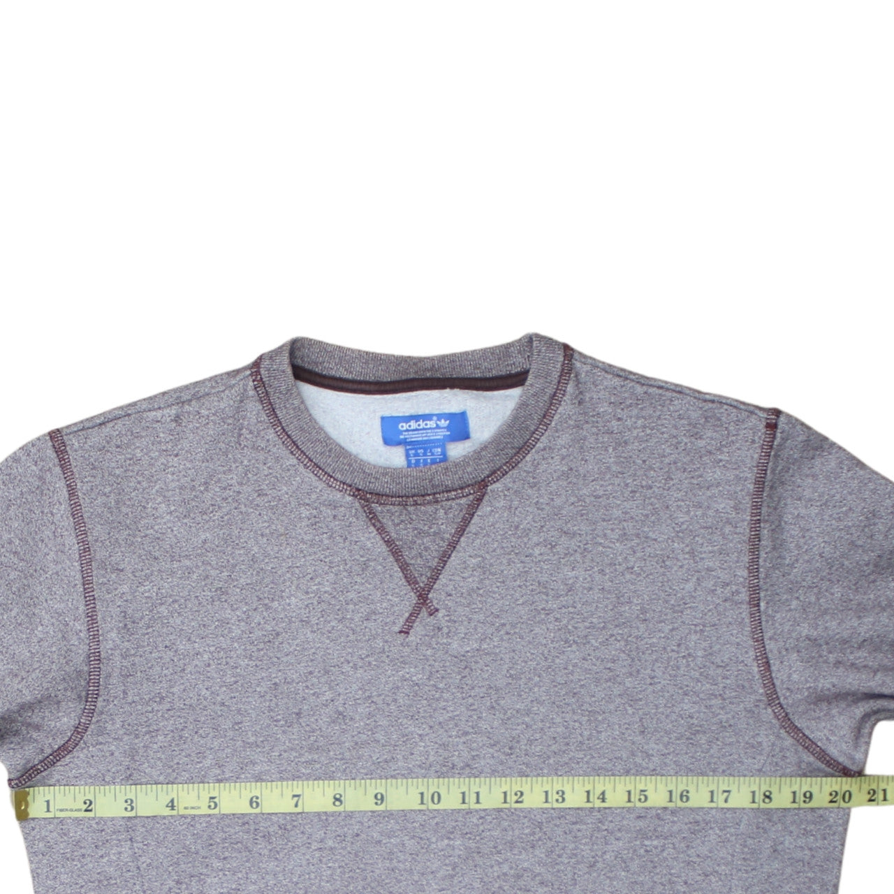 Adidas Men Grey Crew Neck Pullover Sweatshirt Size S Regular Fit