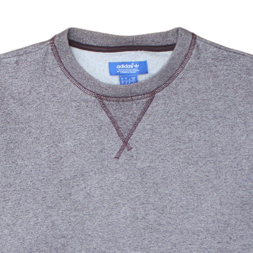 Adidas Men Grey Crew Neck Pullover Sweatshirt Size S Regular Fit