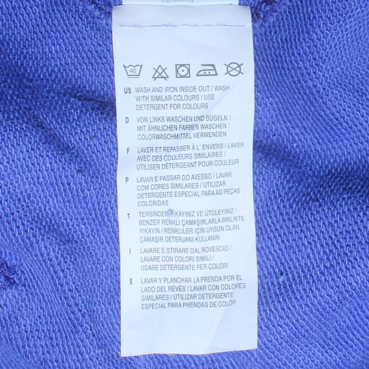Puma Womens Blue Full Zip Hoodie UK 10 Classic Fit Logo Sportswear