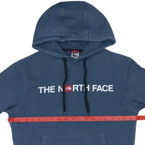 The North Face Men's Blue Pullover Hoodie Size S Logo Cotton Sweatshirt