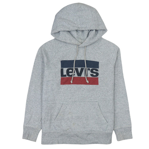 Levi's Men's Grey Pullover Hoodie S Logo Graphic Hooded Sweatshirt