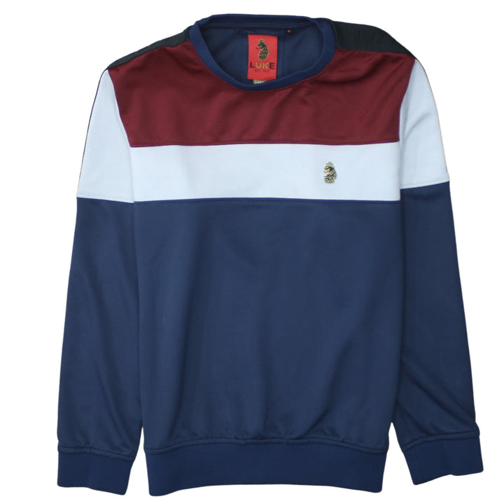 Luke Mens Multicoloured Crew Neck Pullover Sweatshirt Size L