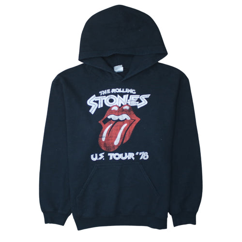 Gildan Men's Black Rolling Stones US Tour '78 Pullover Hoodie S