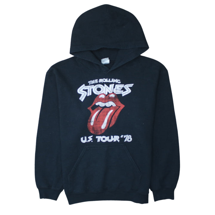 Gildan Men's Black Rolling Stones US Tour '78 Pullover Hoodie S