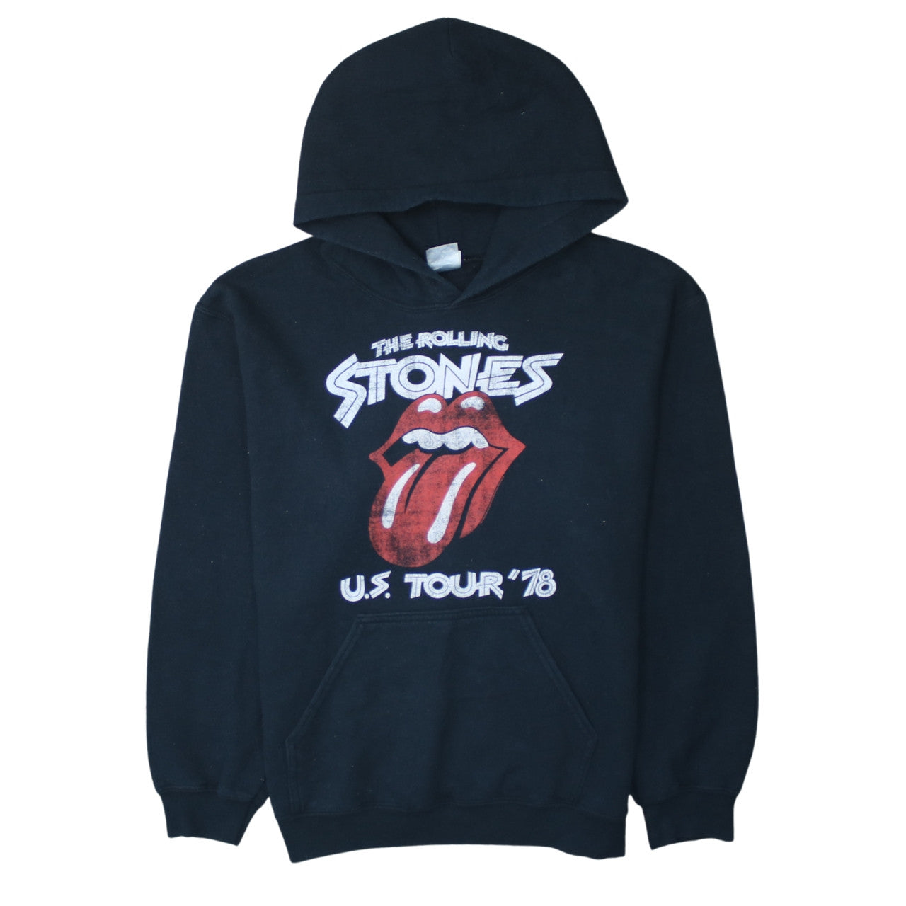 Gildan Men's Black Rolling Stones US Tour '78 Pullover Hoodie S