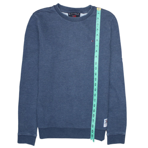 Tommy Hilfiger Boys Blue Cotton Crew Neck Pullover Sweatshirt Size 164