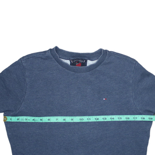 Tommy Hilfiger Boys Blue Cotton Crew Neck Pullover Sweatshirt Size 164