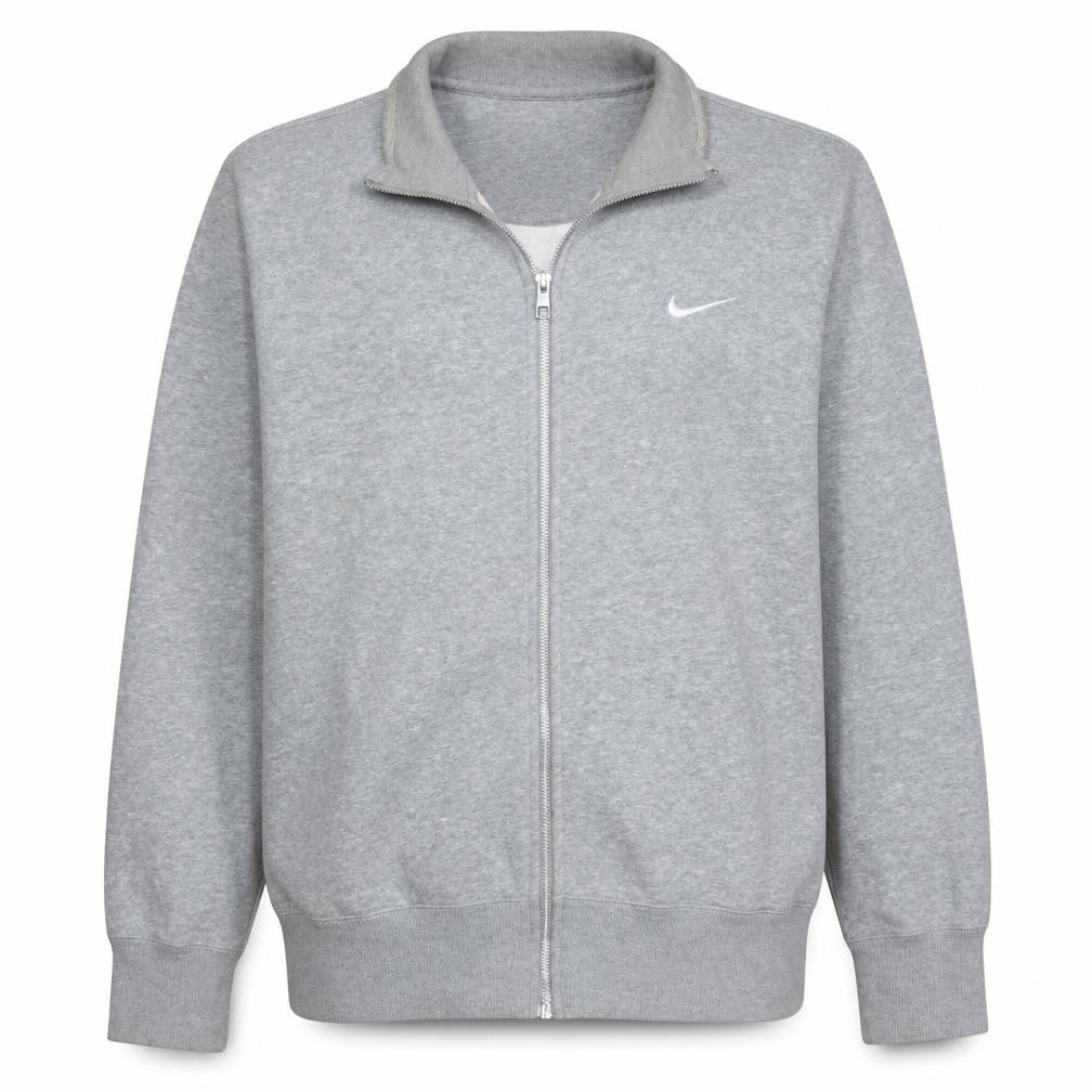 Nike Men's Grey Full Zip Sweatshirt L Cotton Blend Sportswear