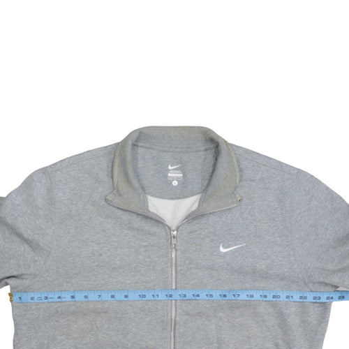 Nike Men's Grey Full Zip Sweatshirt L Cotton Blend Sportswear