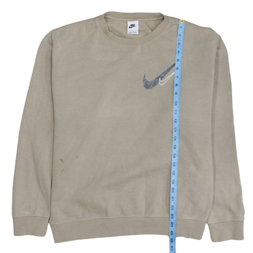 Nike Men's Beige Logo Pullover Sweatshirt Size L