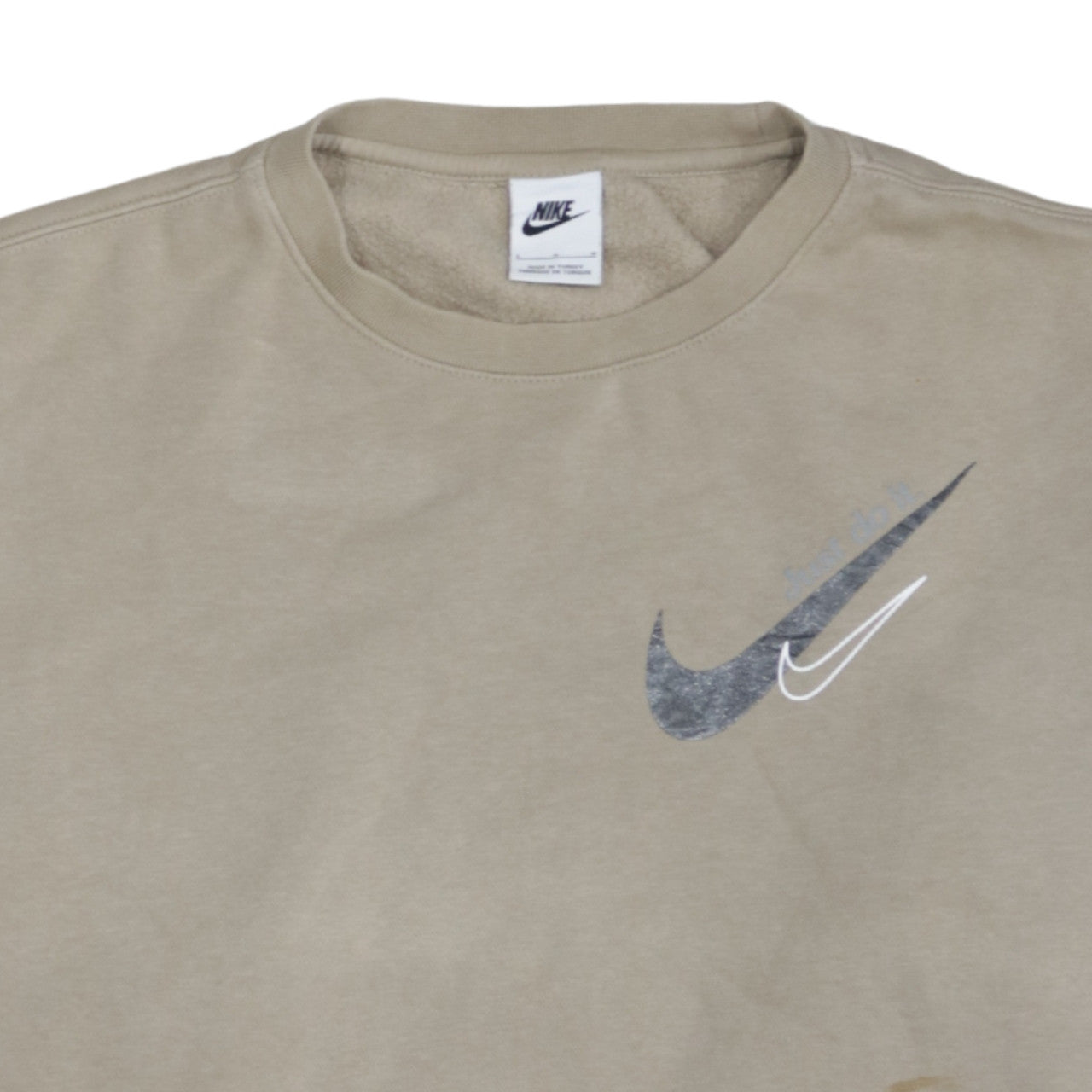 Nike Men's Beige Logo Pullover Sweatshirt Size L