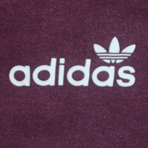Adidas Womens Burgundy Crew Neck Pullover Sweatshirt UK 10