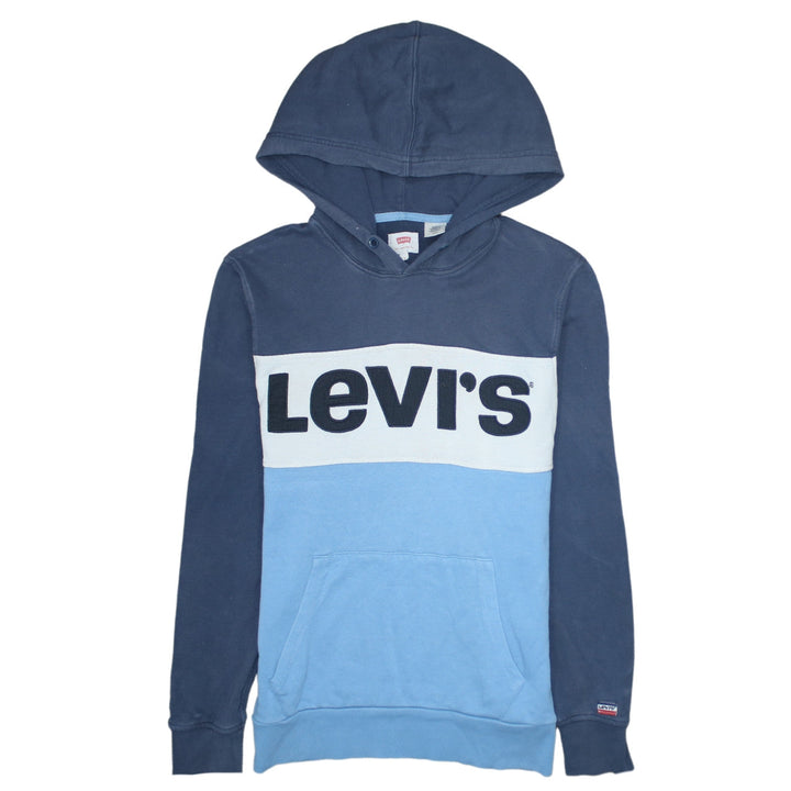 Levi's Womens Blue Logo Pullover Hoodie Size S Cotton Casual