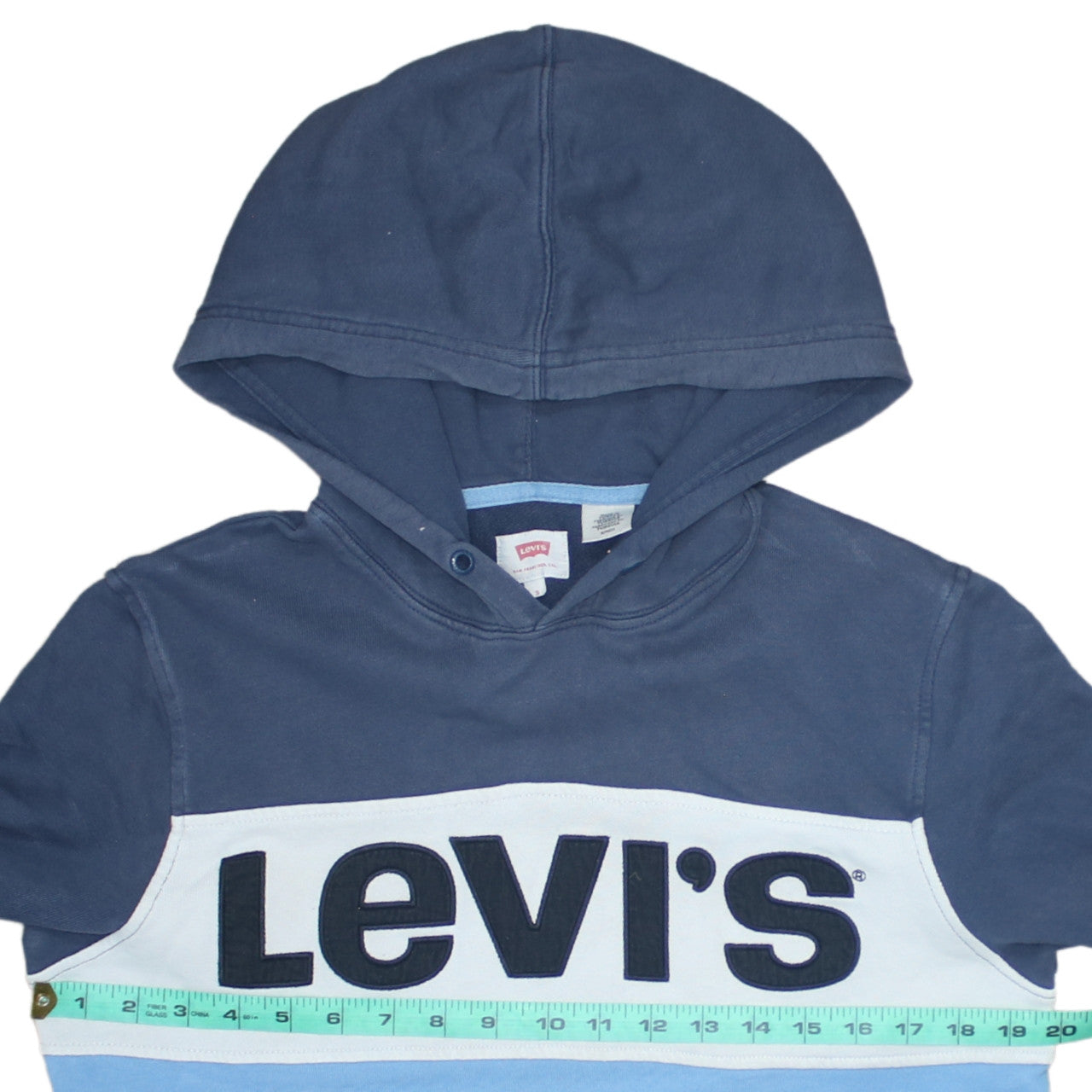 Levi's Womens Blue Logo Pullover Hoodie Size S Cotton Casual