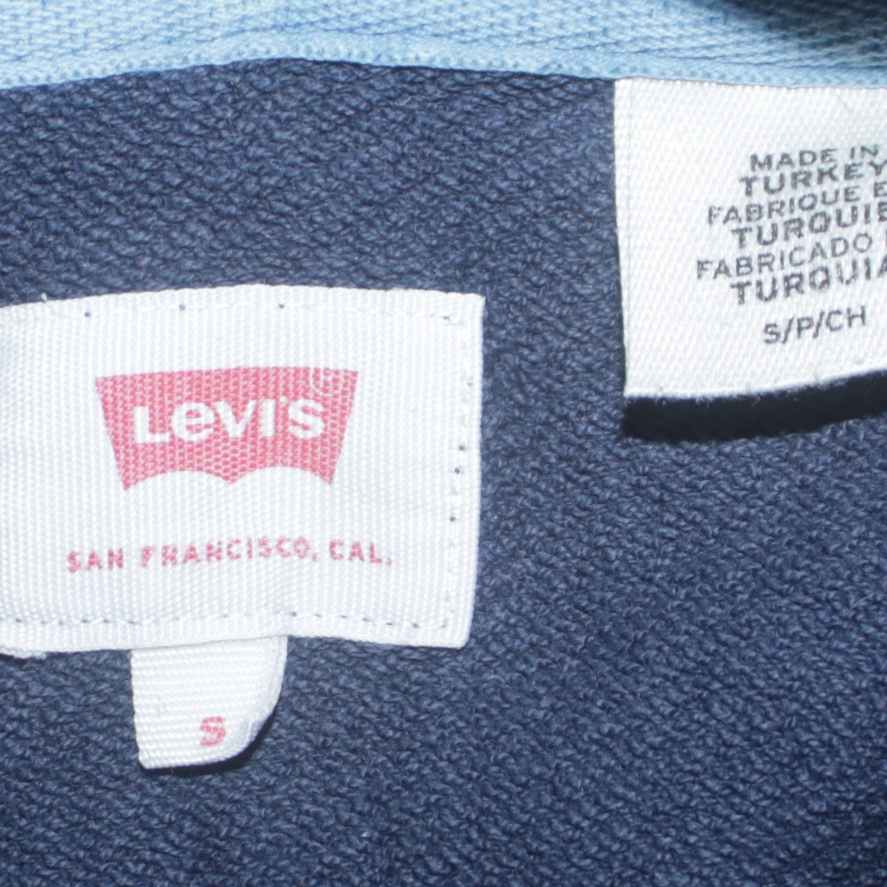 Levi's Womens Blue Logo Pullover Hoodie Size S Cotton Casual