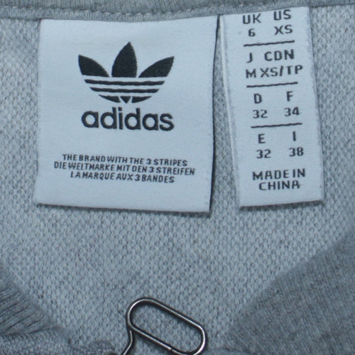 Adidas Womens Grey Full Zip Sweatshirt XS Classic Zip Jacket