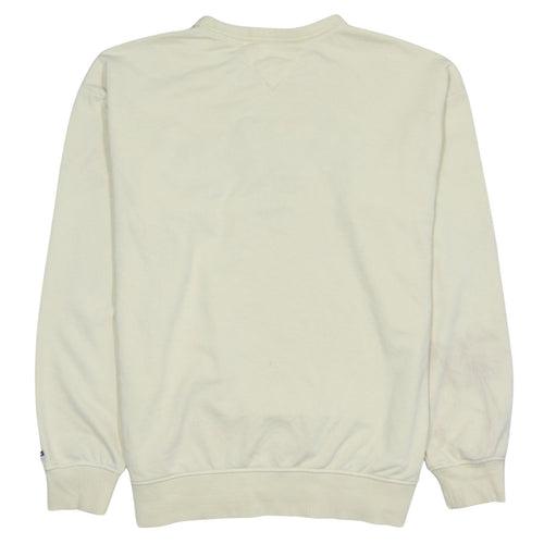 Tommy Jeans Men's Beige Embroidered Logo Sweatshirt L Regular Fit