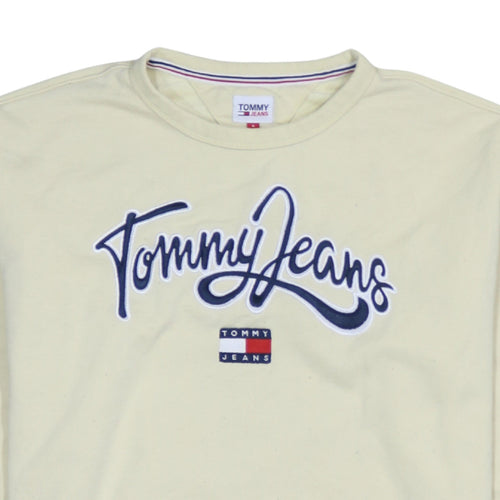 Tommy Jeans Men's Beige Embroidered Logo Sweatshirt L Regular Fit