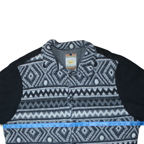 Systeme Nouveau Women's Grey Aztec Fleece Button Jacket Size M