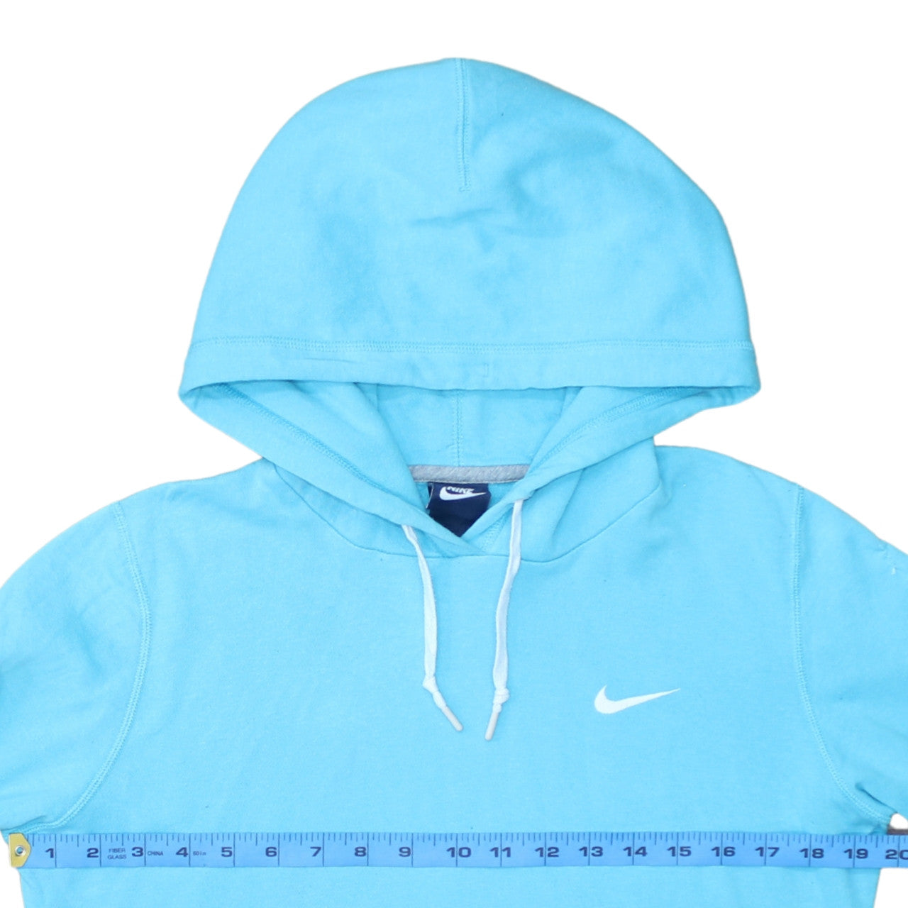 Nike Women Blue Pullover Hoodie Size L Cotton Blend Sweatshirt