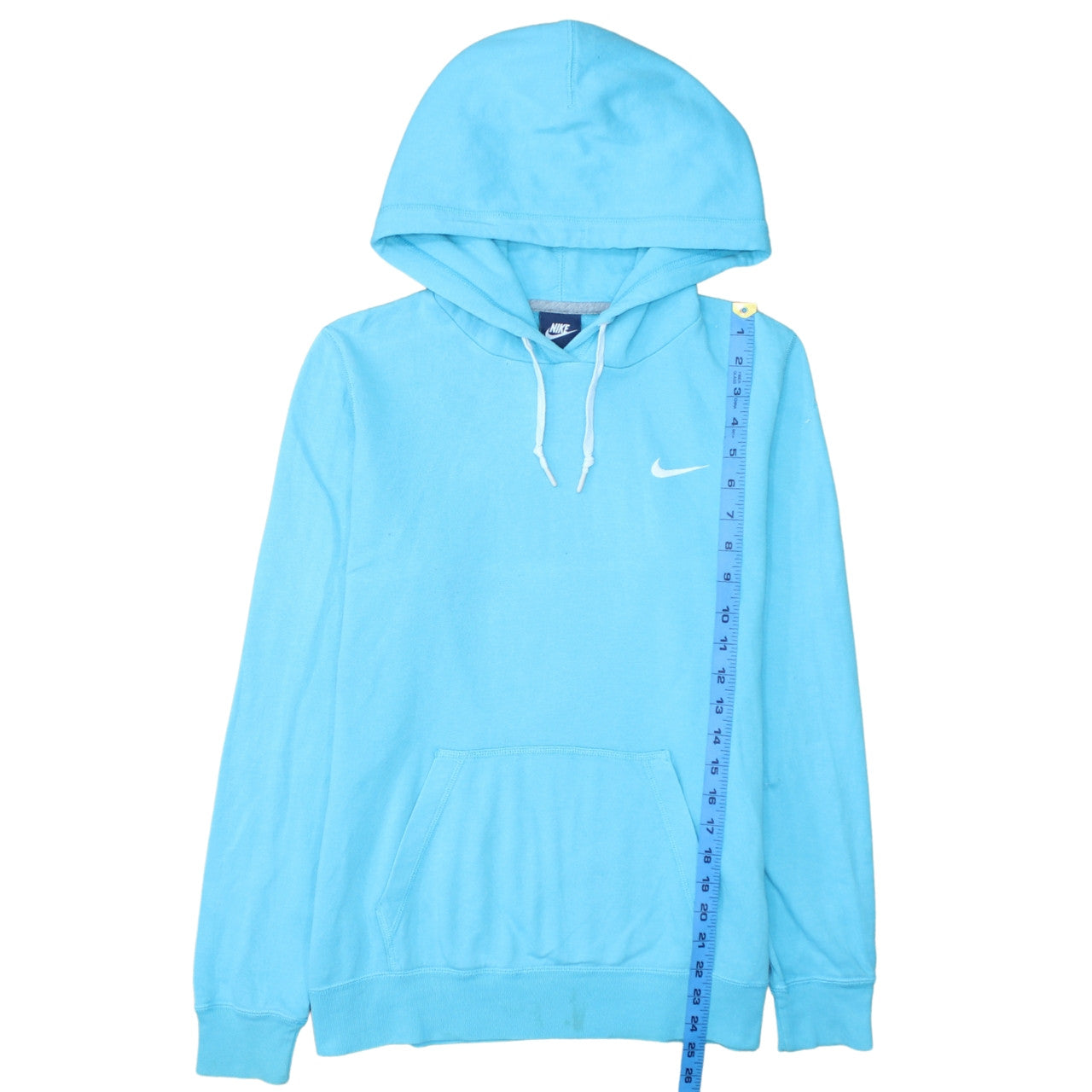 Nike Women Blue Pullover Hoodie Size L Cotton Blend Sweatshirt