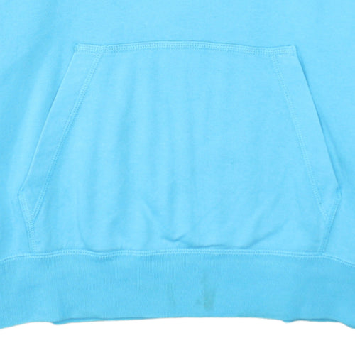 Nike Women Blue Pullover Hoodie Size L Cotton Blend Sweatshirt