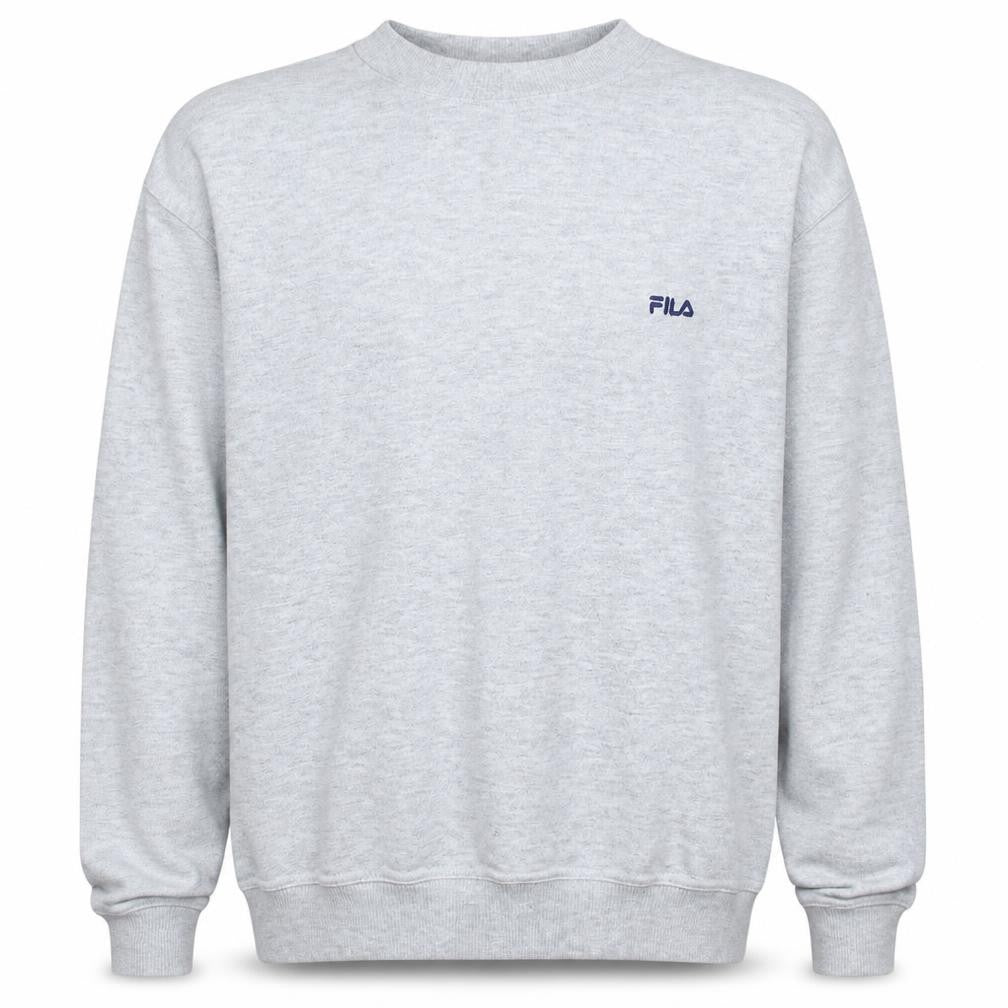 Front view of Fila Men's Grey Crew Neck Pullover Sweatshirt, size L