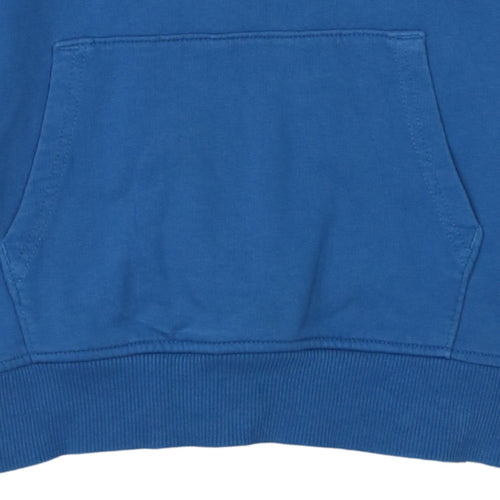 The North Face Boys Blue Pullover Hoodie L/G 100% Cotton Logo Hooded Sweatshirt